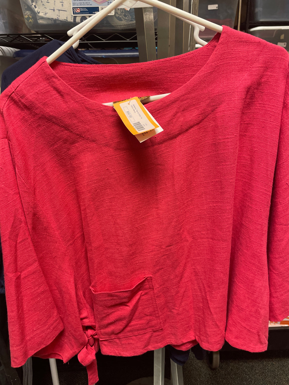 1043-Batwing Top w/ Side Tie pink