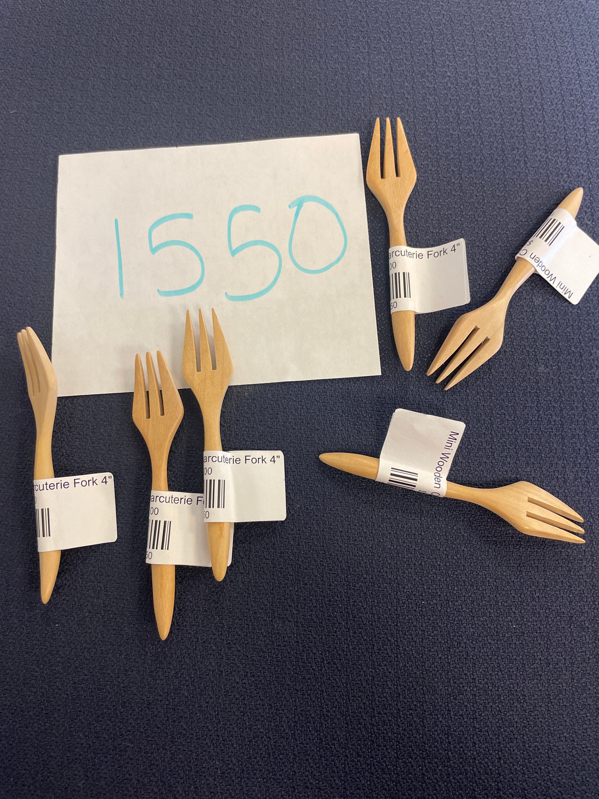1550-Mini Wooden Charcuterie Fork 4"