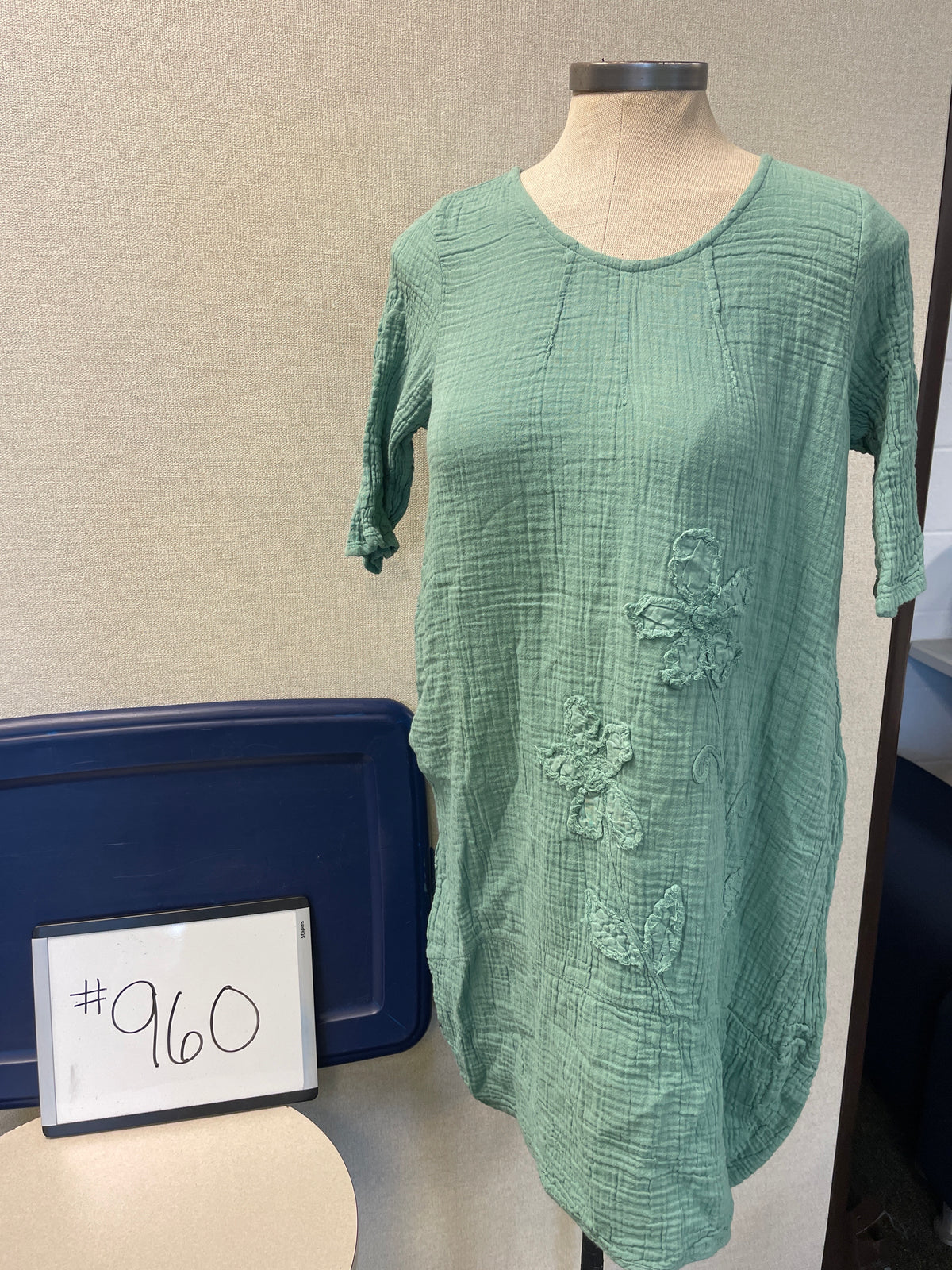 960-Cotton 3/4 Sleeve Dress