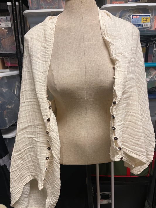 1011-Cotton Button Cape