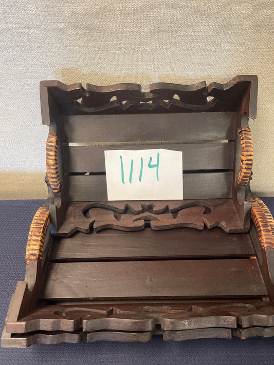 1114-Carved Set of 3 trays