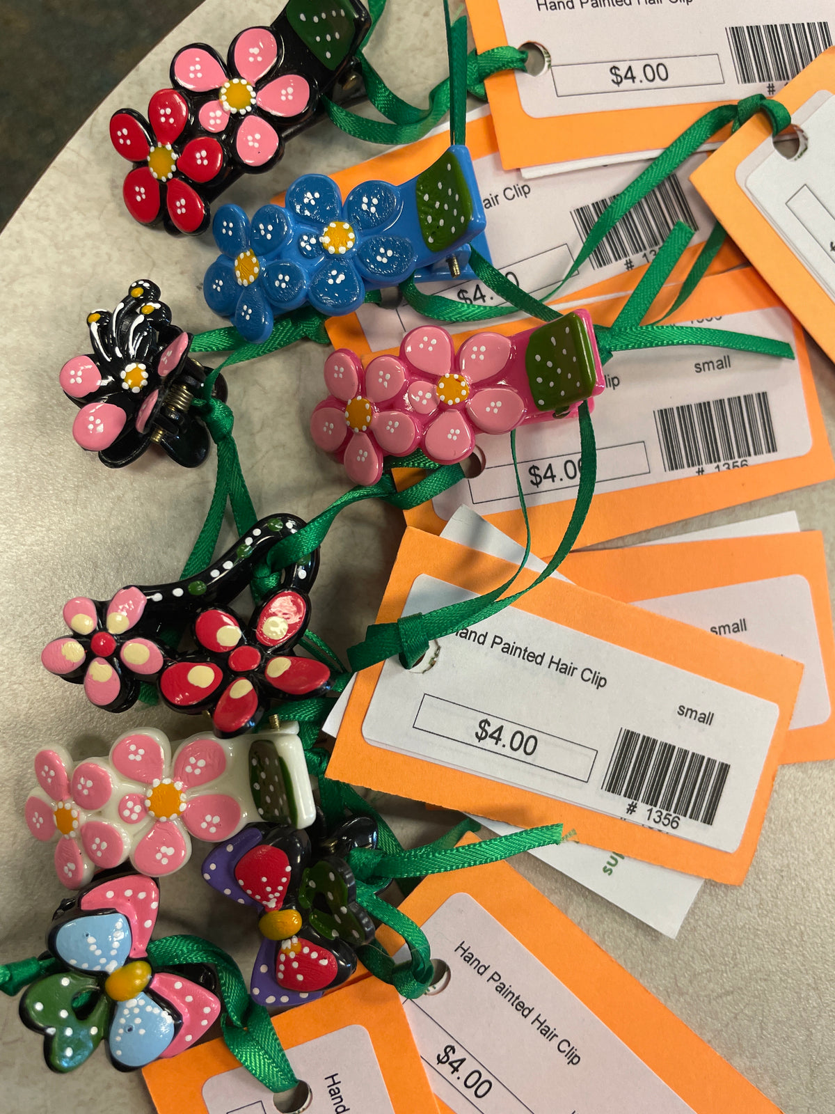 1356-Hand Painted Hair Clip