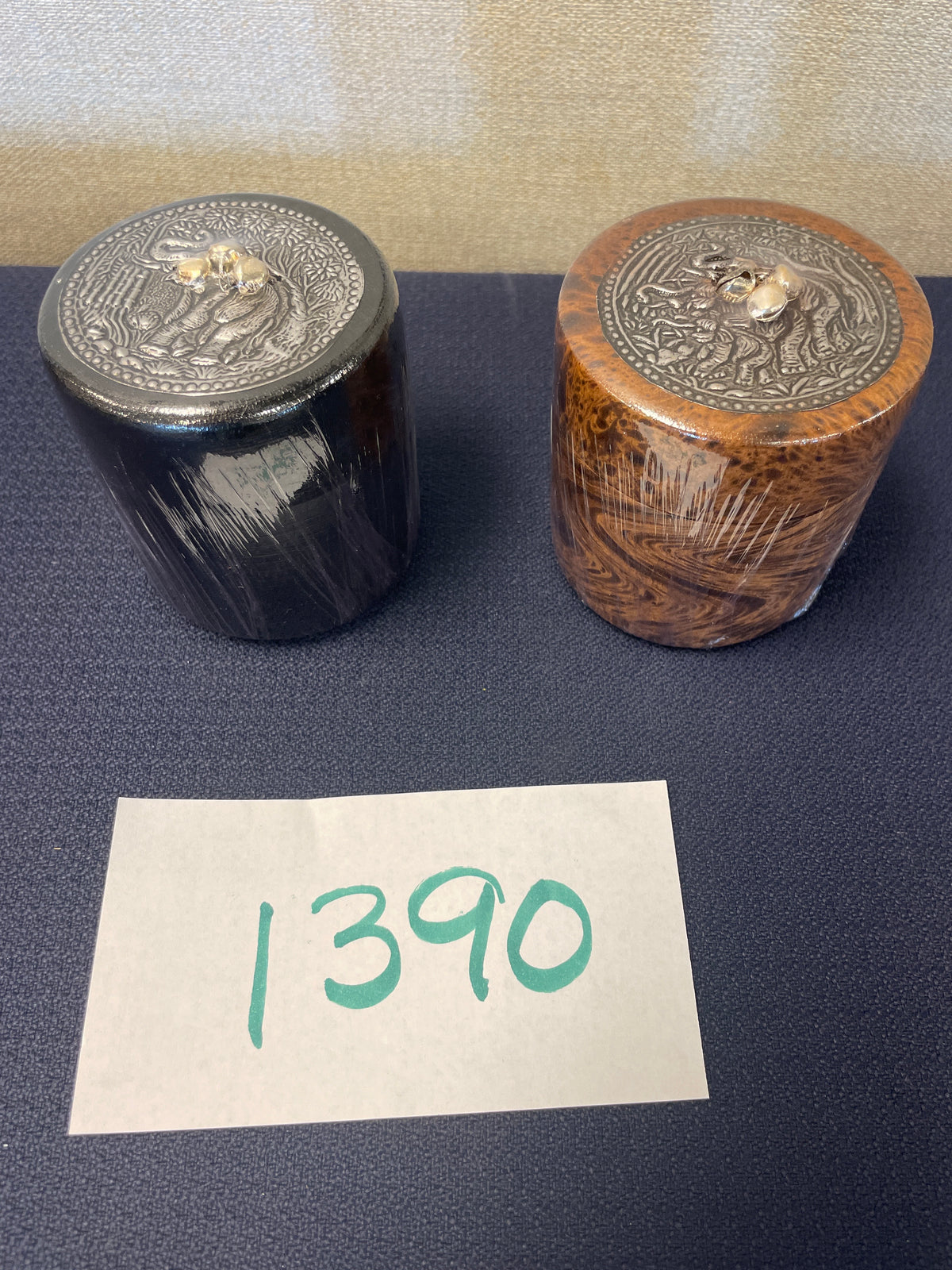 1390-Wood Box w/ elephant