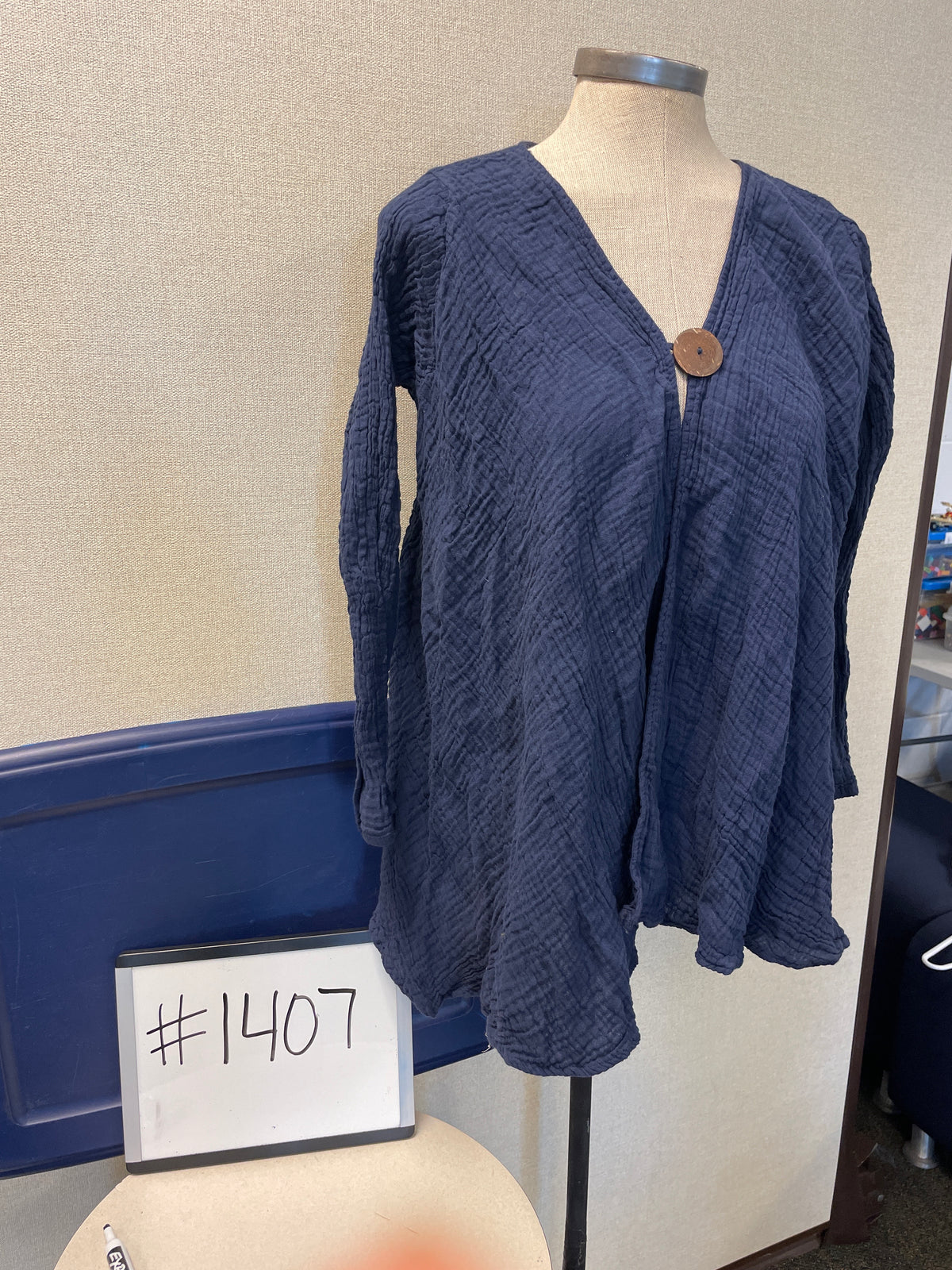 1407-Cotton Single Front Button long
