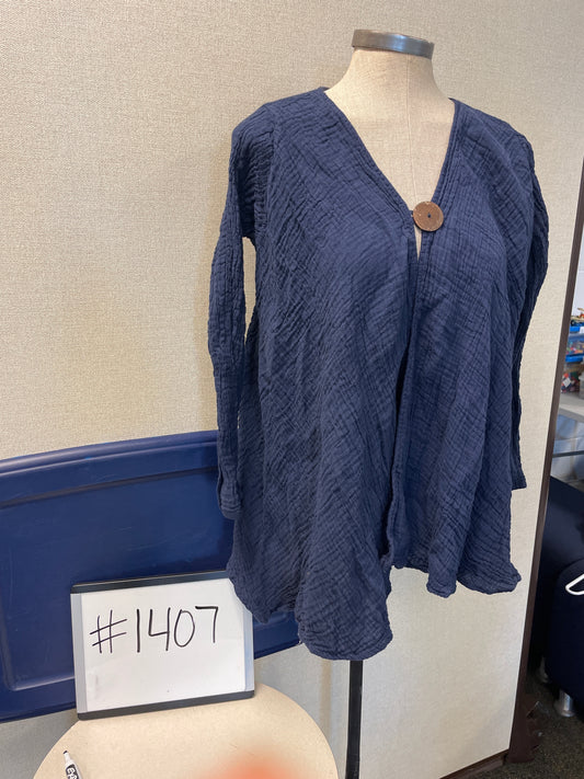 1407-Cotton Single Front Button long