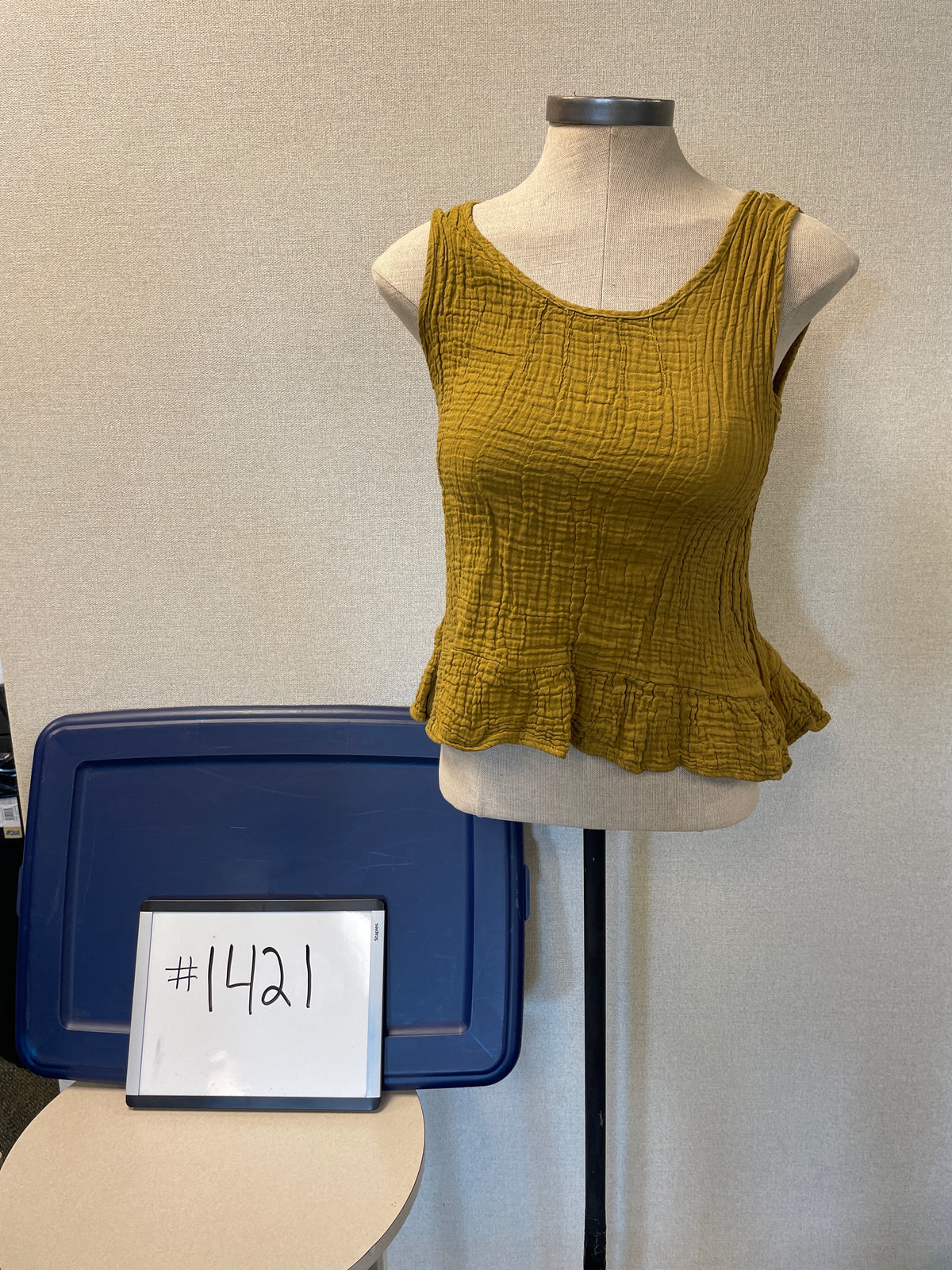 1421-Cotton Tank yellow/green
