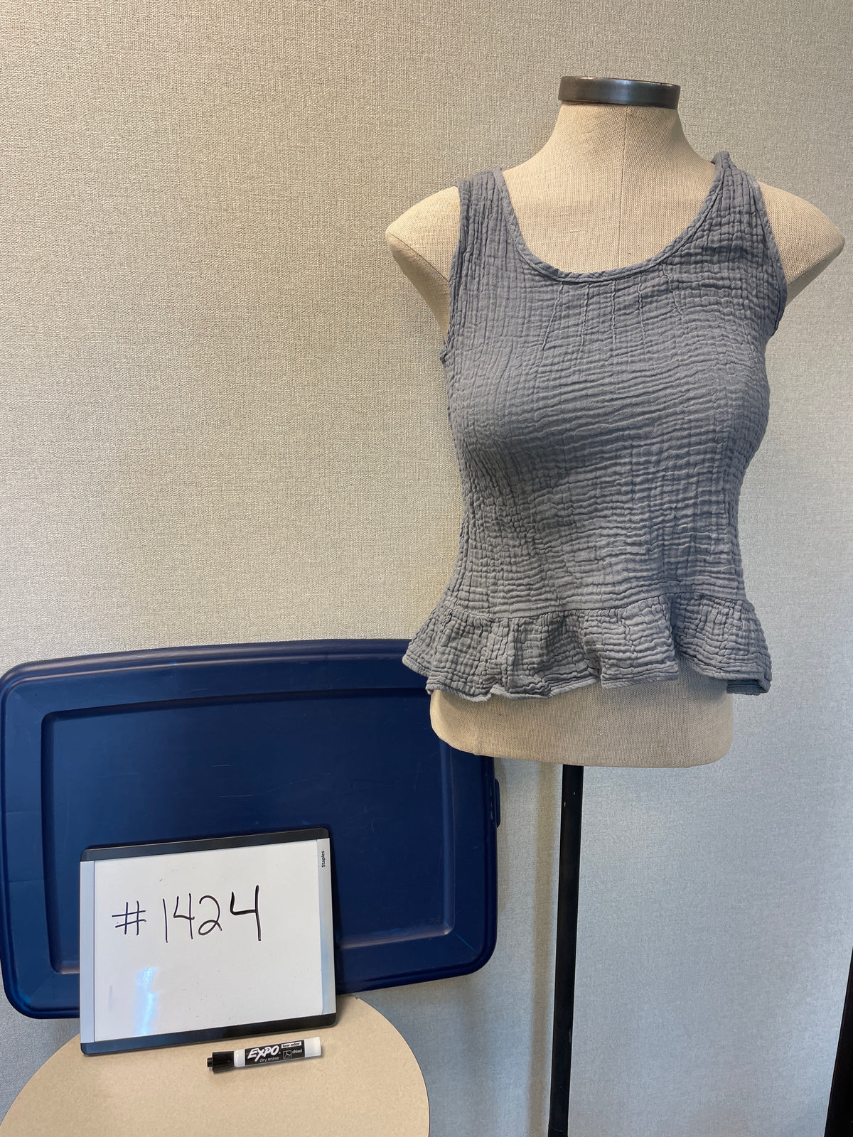 1424-Cotton Tank lt grey