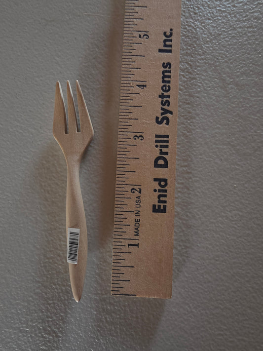 1550-Mini Wooden Charcuterie Fork 4"