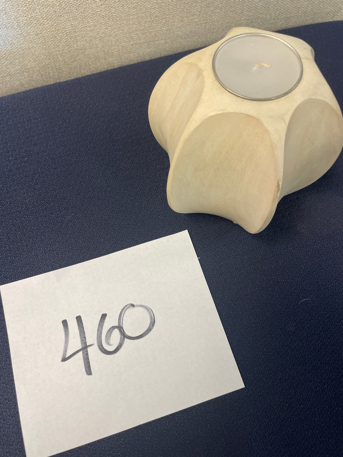 460-T-light Holder Mango wood 4.5x7x9"