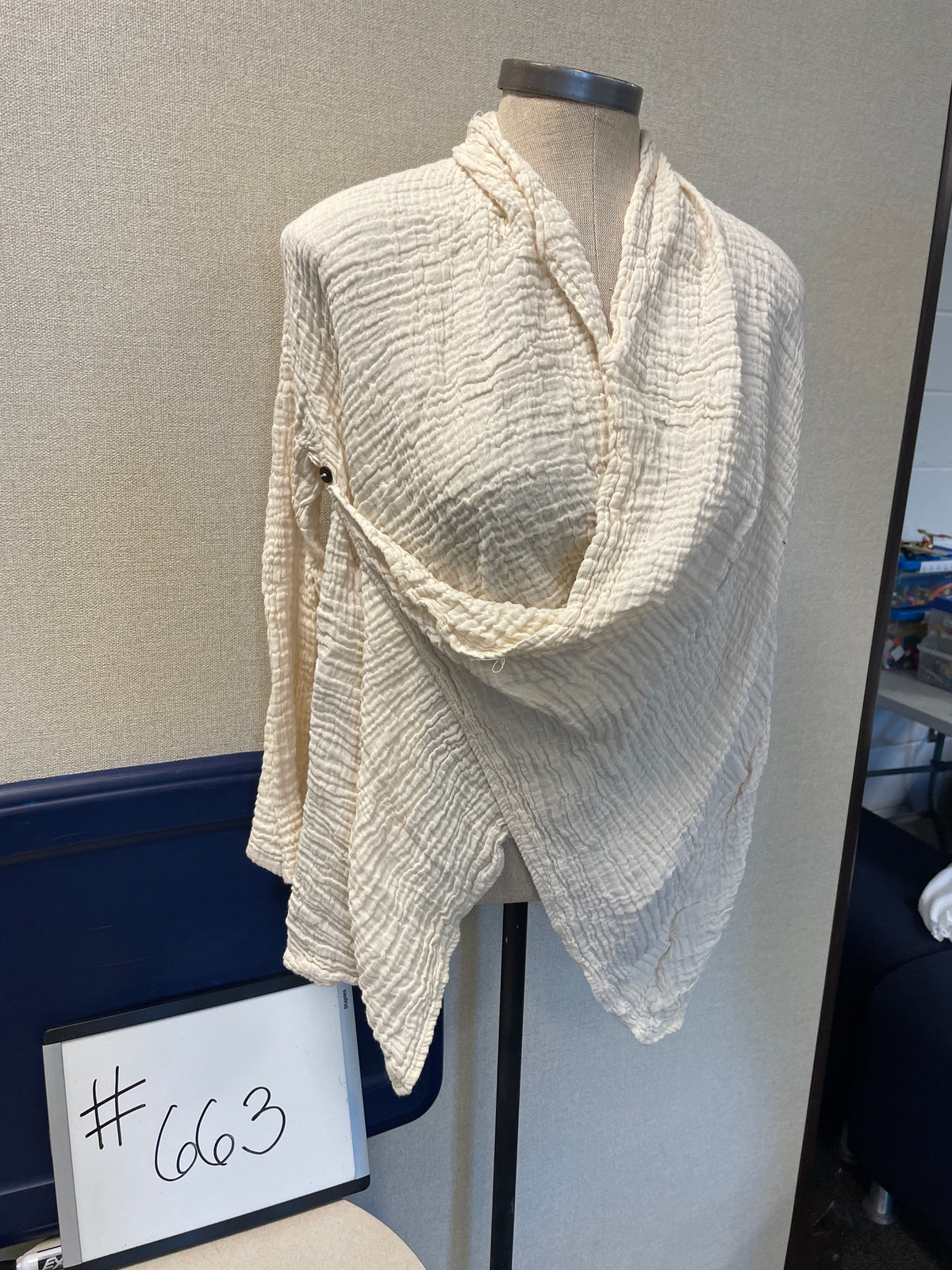 663-Cotton Long sleeve White Crossover