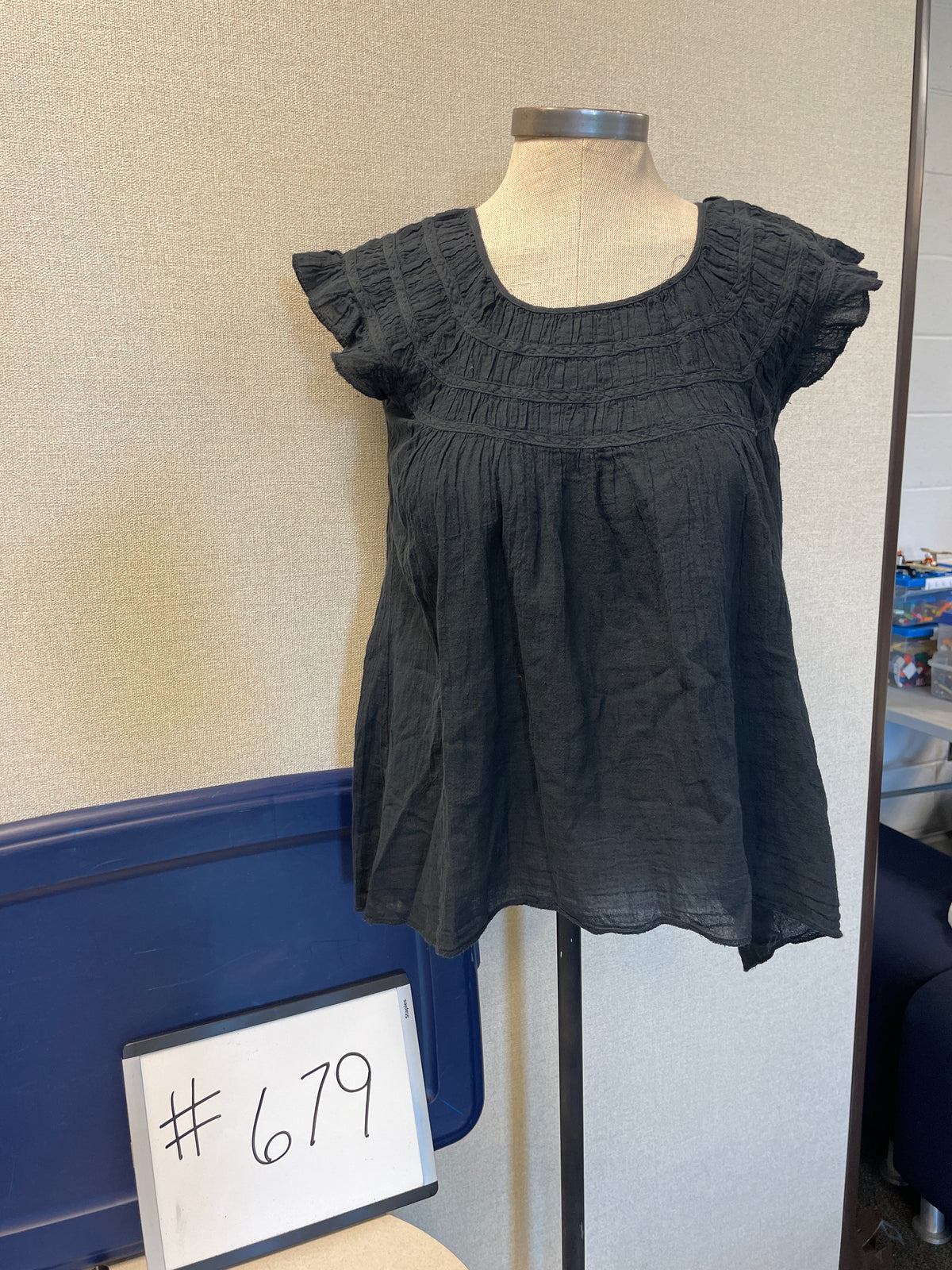 679-Cotton Cap Sleeve-Black