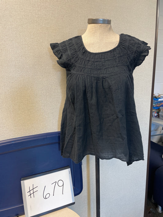679-Cotton Cap Sleeve-Black