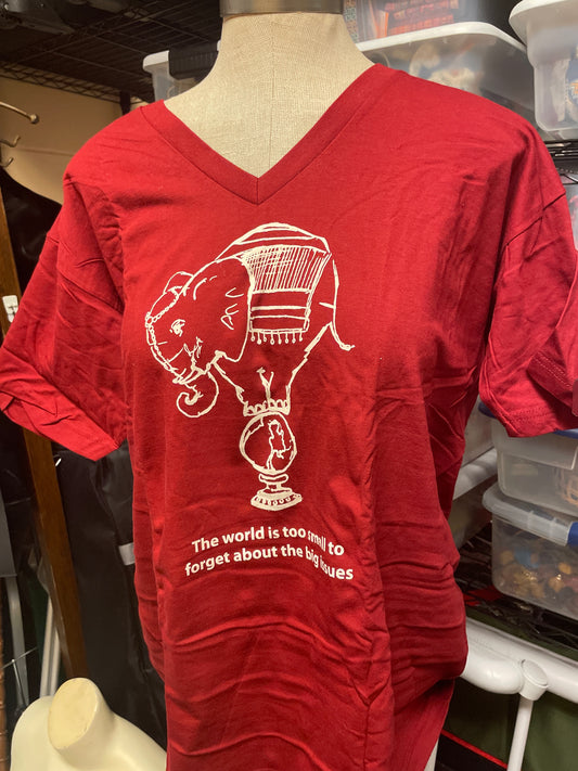 687-The World is too Small v-neck