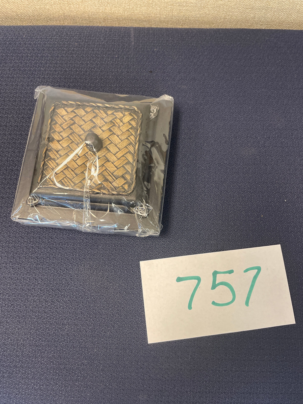 757-Wooden Box w Metal Interior 5x5