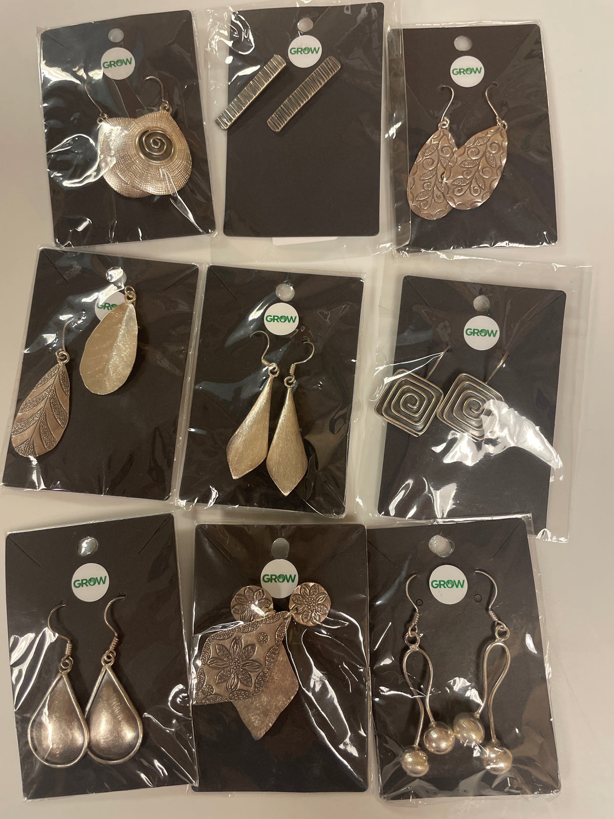769-Hill Tribe Silver Earrings-Lg