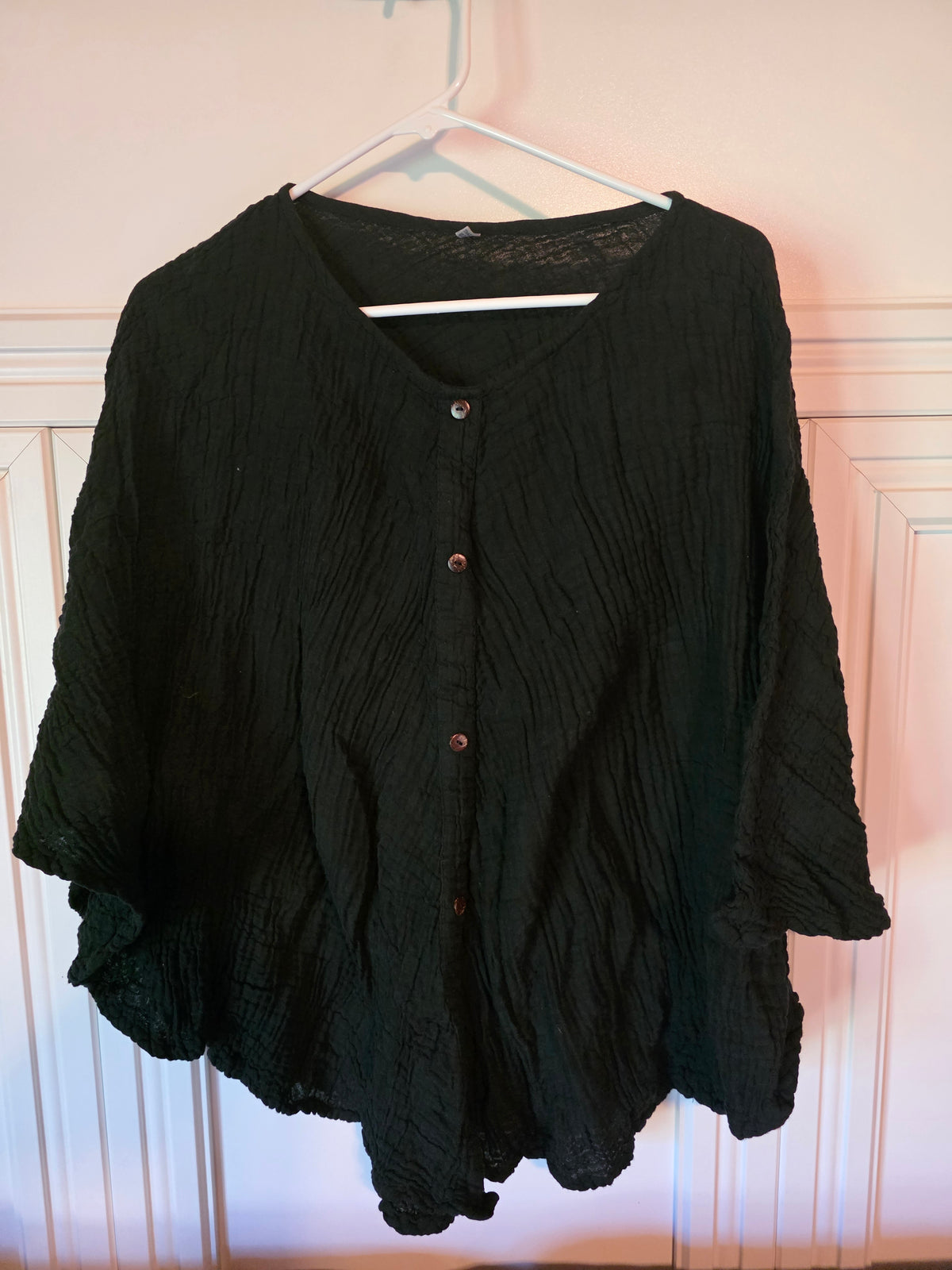 868-Tawai Cotton Poncho with Buttons