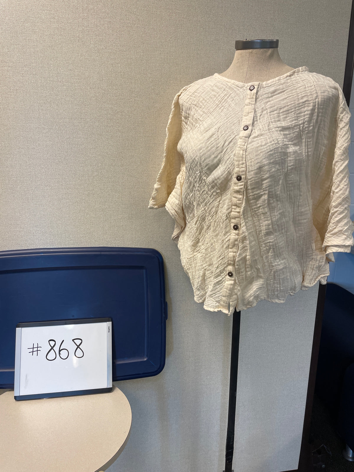 868-Tawai Cotton Poncho with Buttons