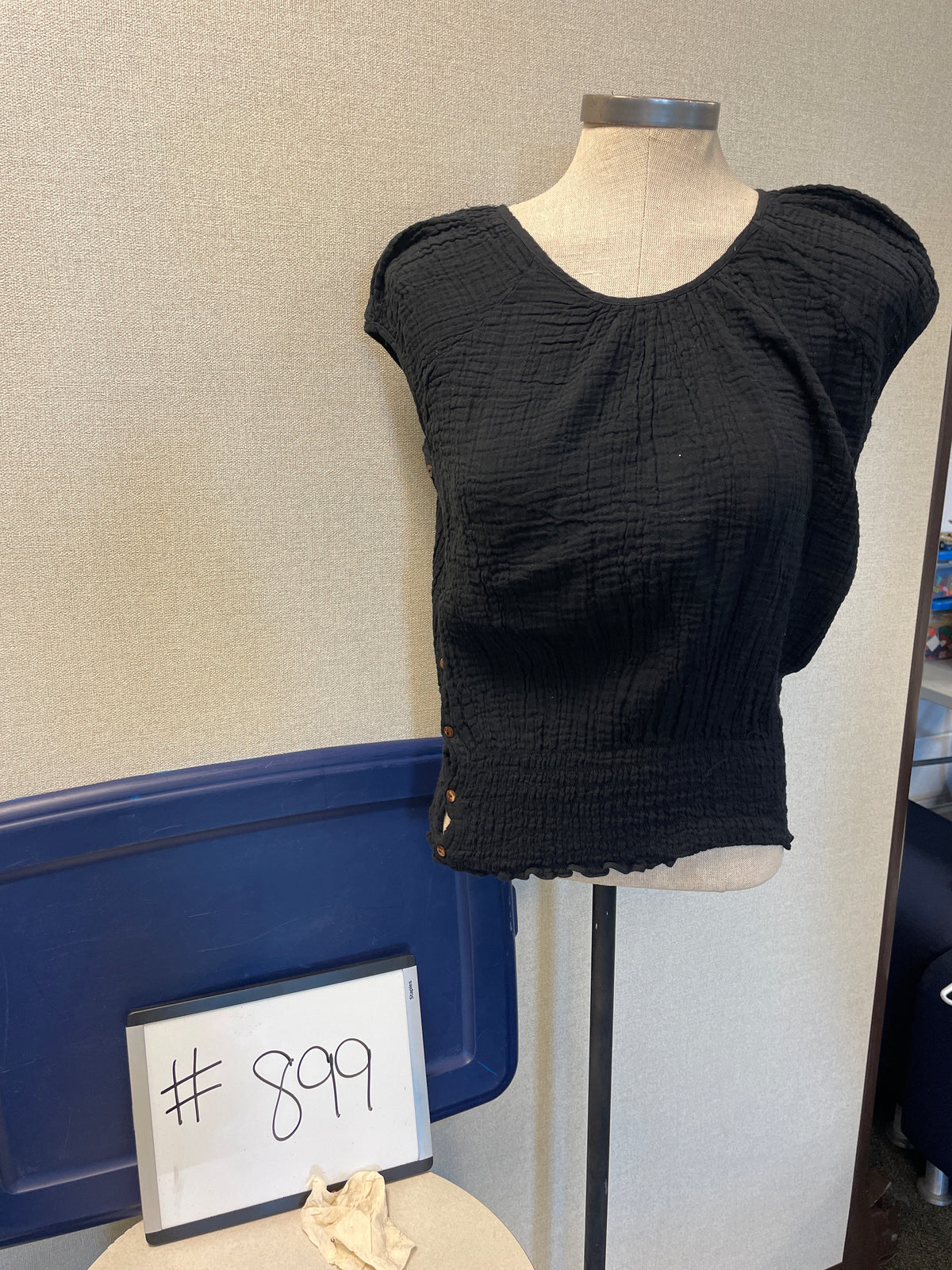 899-Cotton Cap Sleeve Scrunch