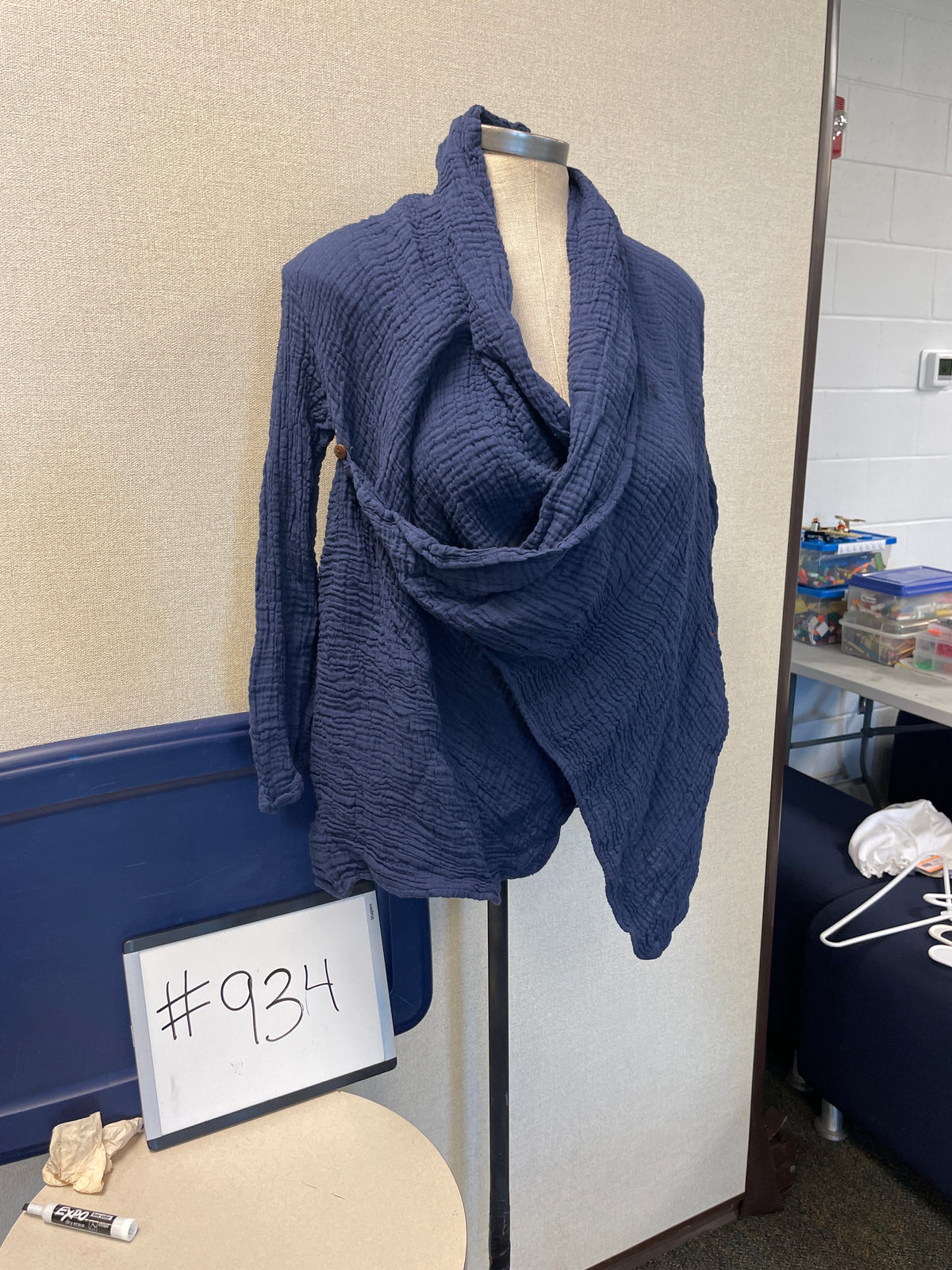 934-Cotton Long sleeve Crossover, Navy