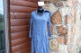 Cotton Tunic Long-sleeved Hoodie-Blue