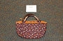 640-Quilted Handbag w Wooden Handle