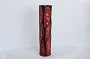 Vase Chiseled Cylinder-dk brown w red