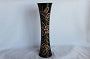 Vase Concave Carved, Painted, Dk brown/Red