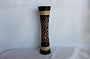 Vase Concave Roped dk brown/red 12"