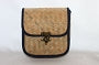 Woven Bamboo Bag w swing clasp-Sm natural